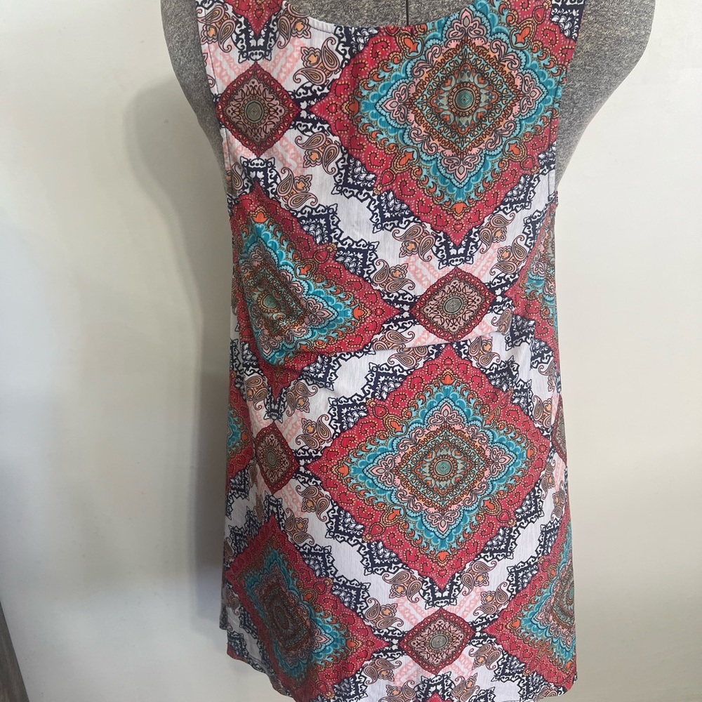 West Kei Multi Color Sleeveless Tunic Blouse Knitted Top Size X-Large - Picture 6 of 10